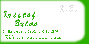 kristof balas business card